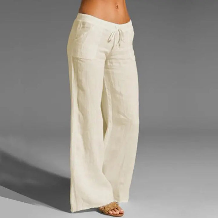 Women's linen casual loose summer trousers, breathable & comfortable for everyday style.