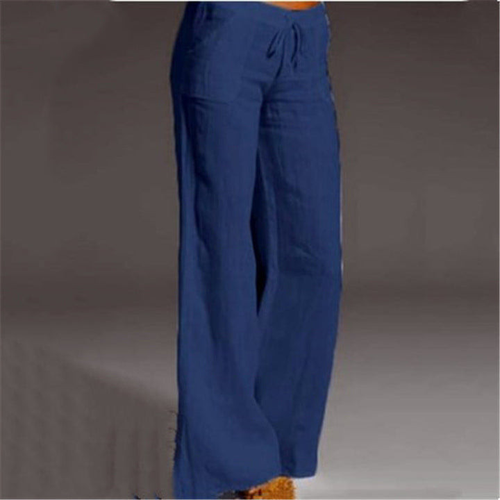 Women's effortless loose fit linen casual pants, comfortable & chic for summer style.