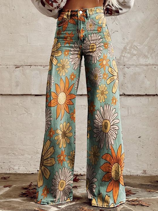 Women's relaxed fit denim jeans, a comfortable and stylish wide-leg option for casual wear.