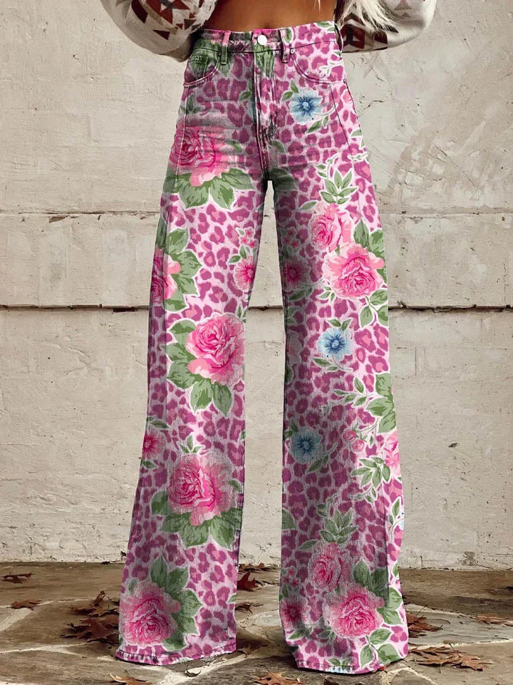 Comfortable wide leg jeans for women, featuring a loose, baggy fit for casual fashion.