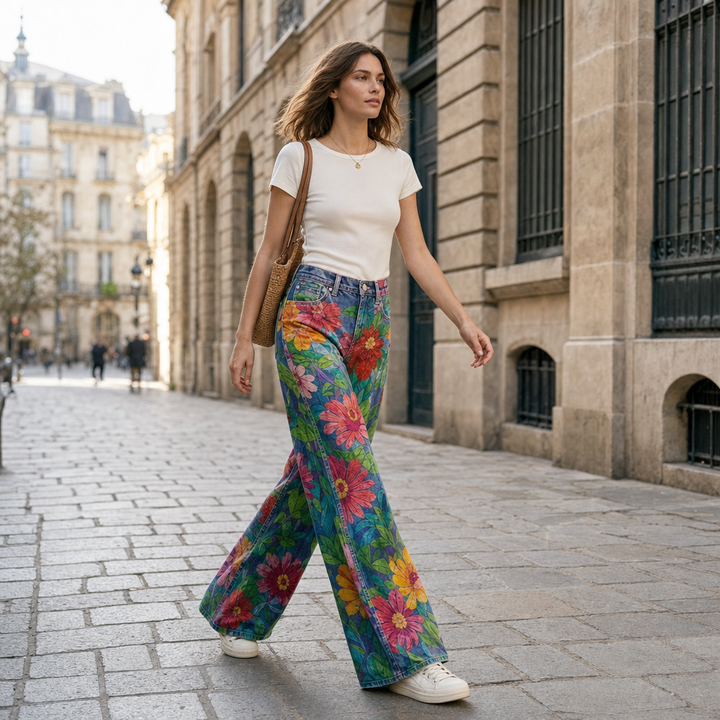 Relaxed fit women's baggy jeans, perfect for trendy summer style and everyday comfort.