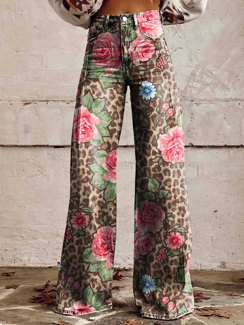 Stylish wide leg women's jeans in a loose, baggy fit for trendy summer fashion looks.