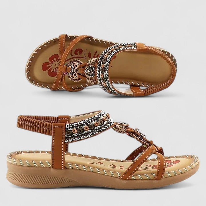Flat, open-toe Maryna women's sandals, ultimate comfort and arch support for walking.