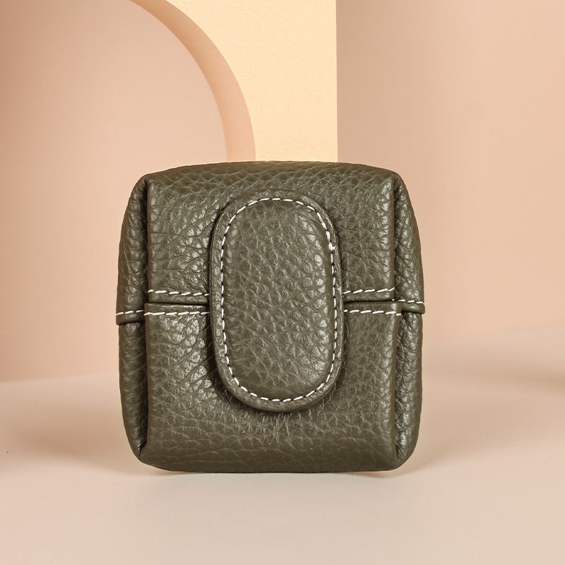 Mini light blue leather coin purse, a fresh and vibrant addition to your accessories