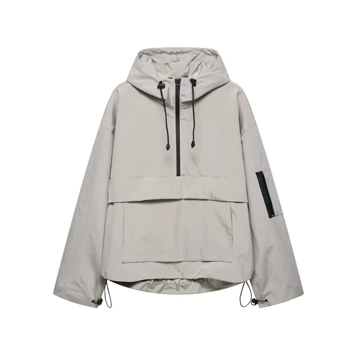 Insulated women's hooded ski jacket, sleek design, ideal for winter outerwear and snow adventures.