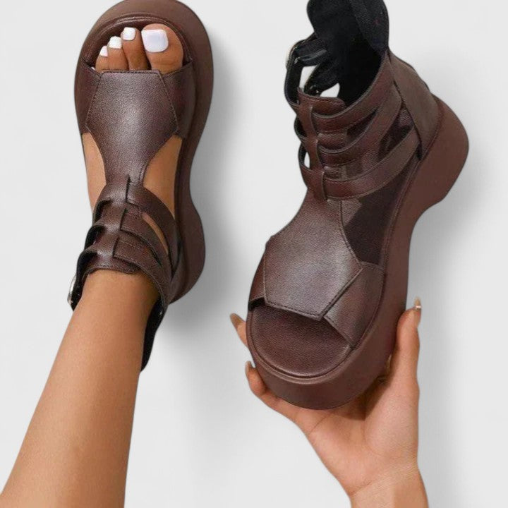 Casual women's multi-strap platform sandals, perfect for summer with orthopedic arch support and comfort.