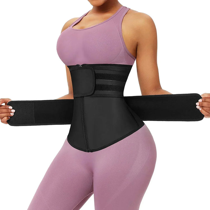 Women's Neoprene sweat enhancing waist trainer for intense workouts, offering core support & slimming.