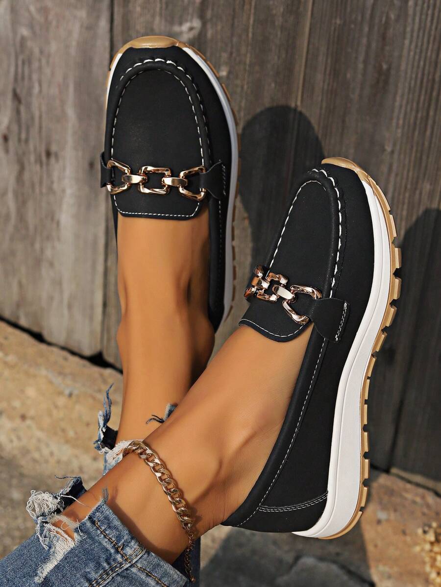 Side view of women's non-slip walking shoes with arch support, perfect for active days.