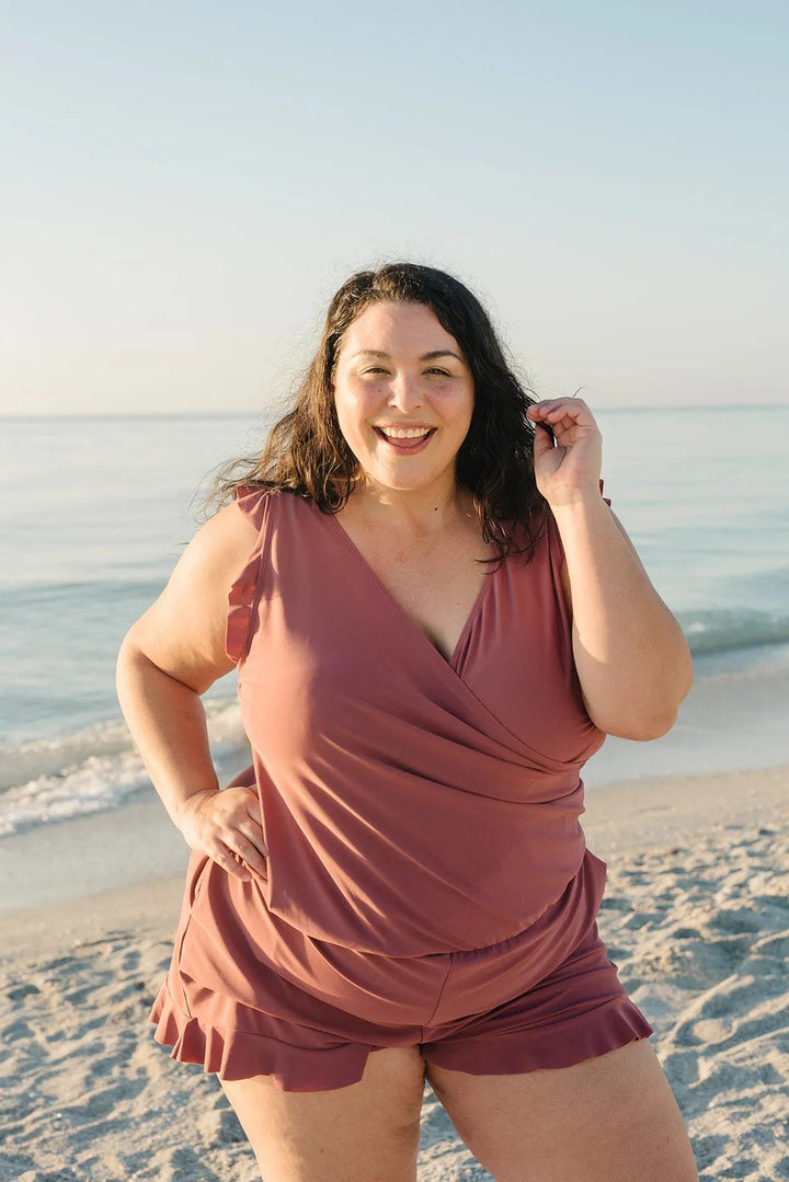 Enjoy your pool day in this new supportive women's one-piece swimsuit with a built-in bra, perfect for summer.