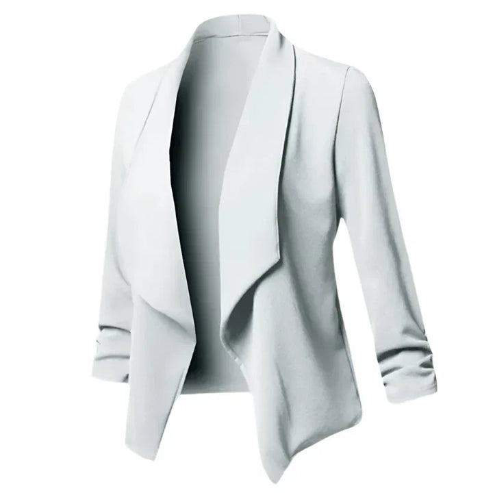 Professional women's blazer, structured fit, long sleeve, ideal for business meetings & smart casual.