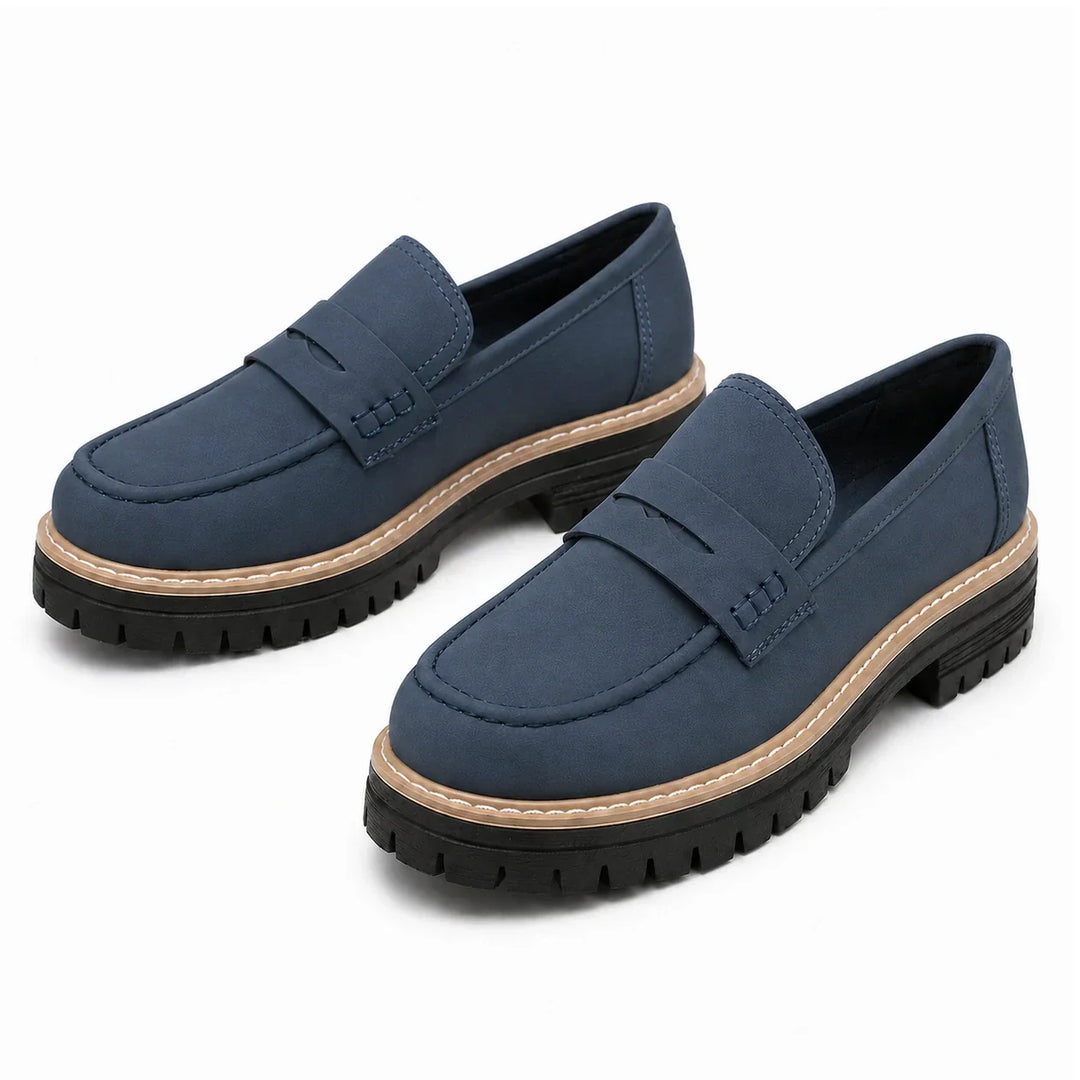 Women's orthopaedic comfort loafers with wide toe box for foot support and all-day wear.