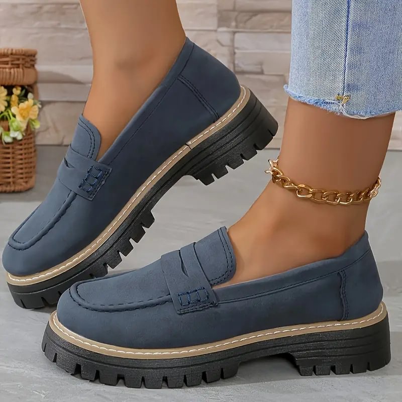 Easy slip-on women's orthopaedic loafers, wide toe box ensures foot comfort & support.