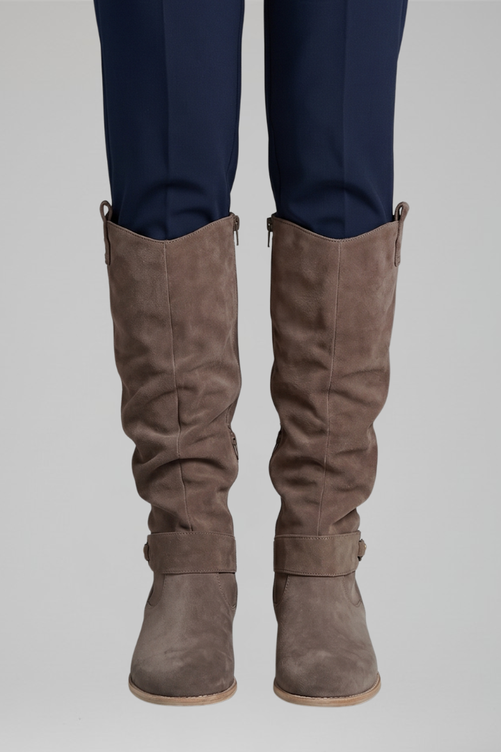 Durable women's orthopaedic knee-high boots with side zipper, offering both style and support.