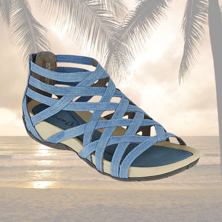Stylish open-toe women's sandals, offering arch support and summer comfort.