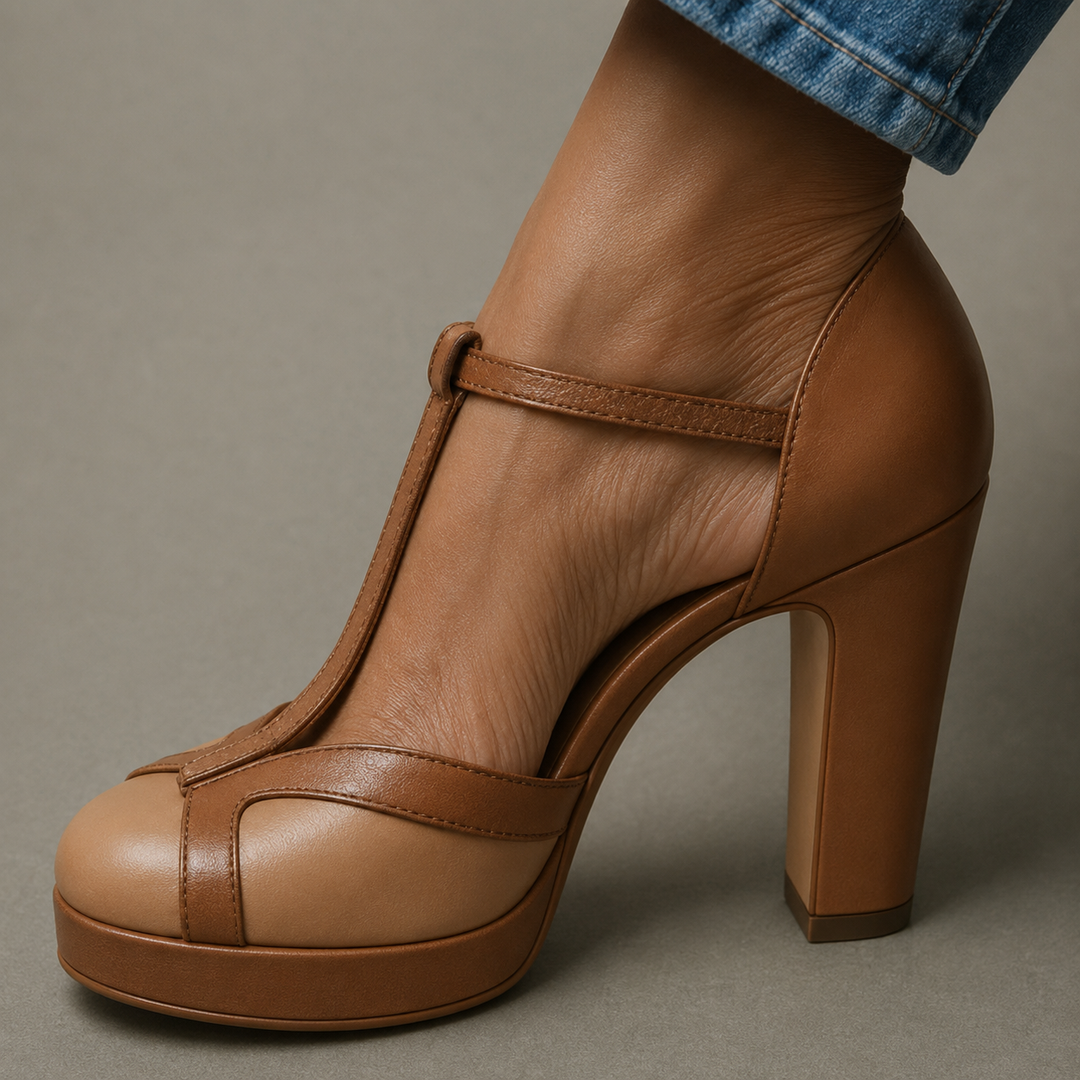 Elegant women's open-toe heeled sandals with ankle strap, offering stylish comfort for everyday or dressy wear.