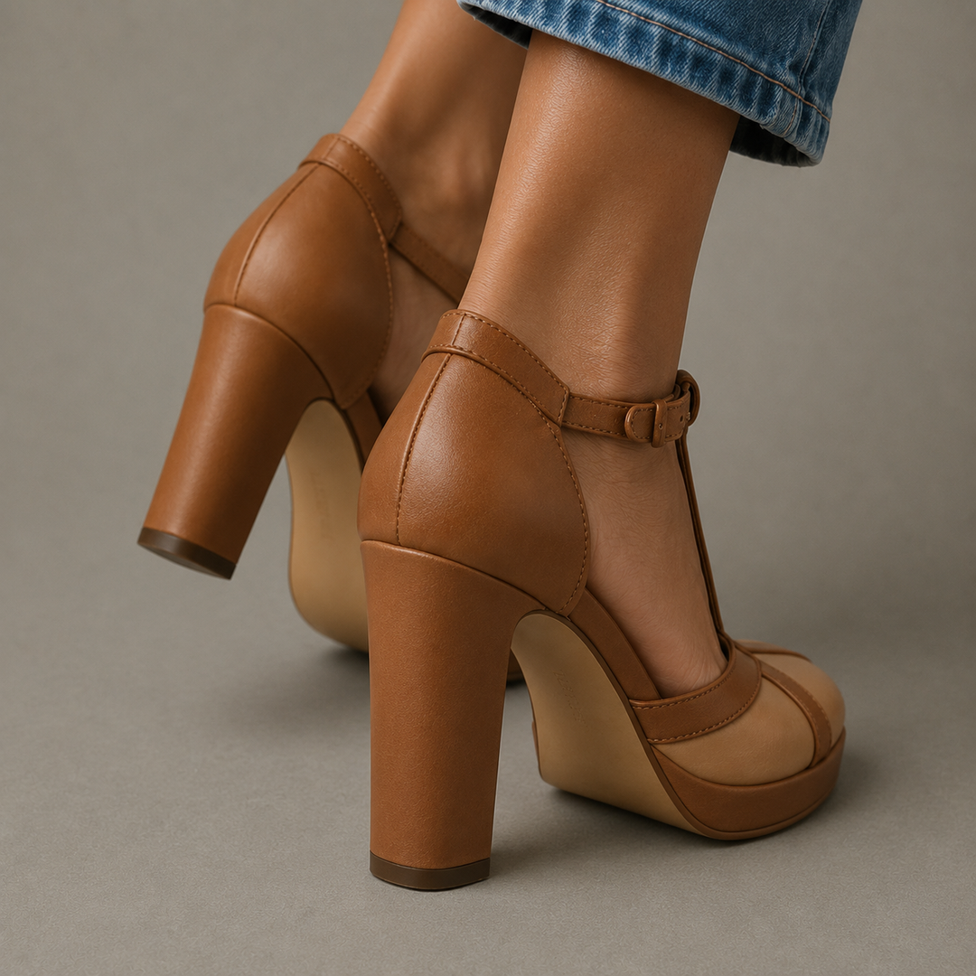 Dressy orthopedic heeled sandals for women featuring an ankle strap, arch support, and open toe for ultimate comfort.