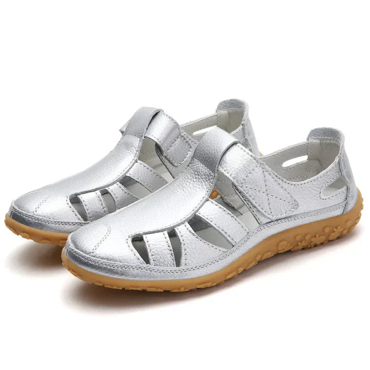 Women's anti-slip orthopedic sandals, open-toe, with arch support & adjustable straps for comfort.
