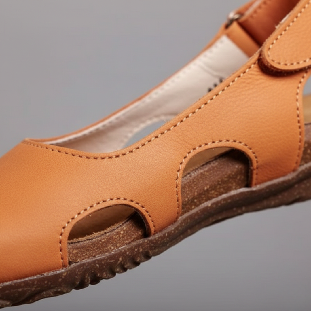 Adjustable women's orthopedic closed-toe slingback sandals, perfect for breathable comfort.