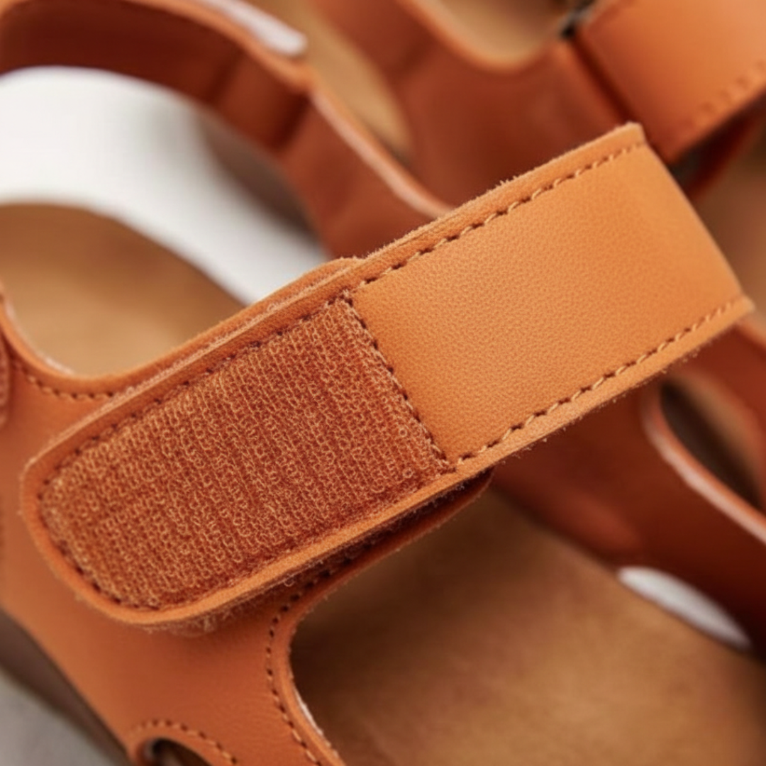 Comfortable women's closed-toe slingback orthopedic sandals, providing arch support for daily wear.