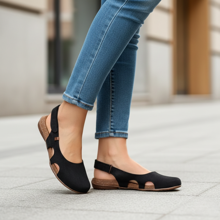 Stylish women's orthopedic closed-toe slingback sandals, designed for ultimate foot comfort and support.