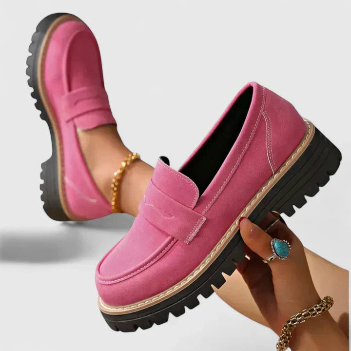 Elegant women's slip-on comfort loafers, perfect for casual wear or professional work environments.