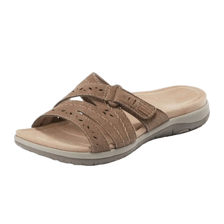 Women's orthopedic comfort sandals with wide toe box, ideal for foot pain relief & support. Casual summer footwear.