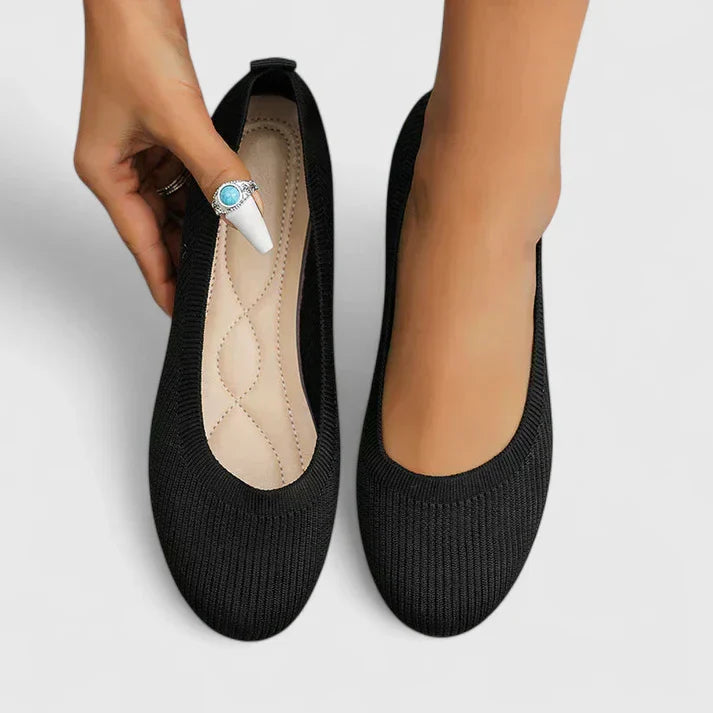 Side view of women's supportive orthopedic shoes, ensuring arch support & comfort for active feet.