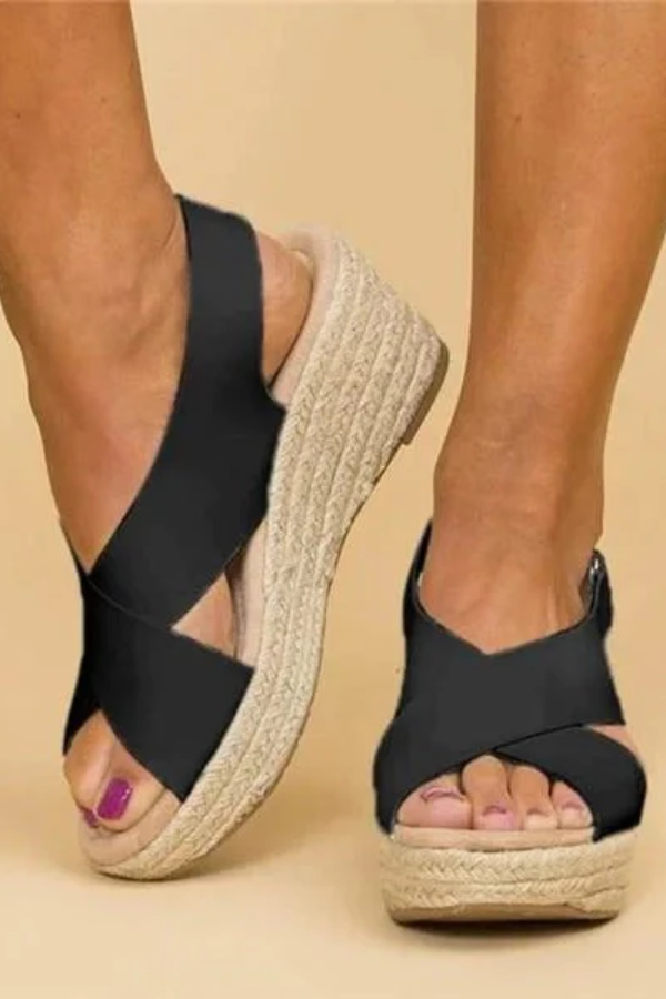 Versatile women's espadrille wedge sandals, great for travel and all-day comfort with arch support.