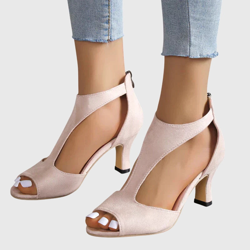 Stylish pink orthopedic heels providing women with superior comfort & foot support.