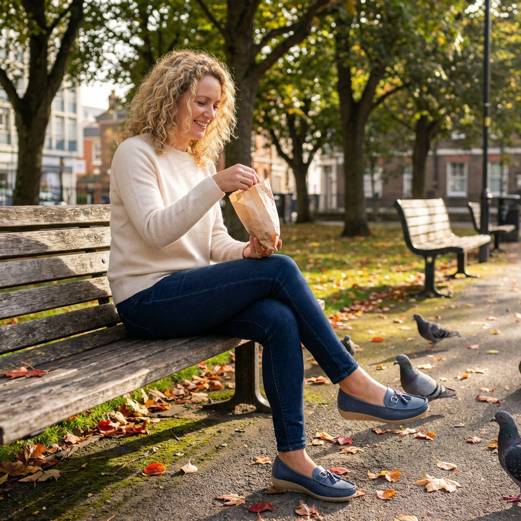 Comfortable women's walking loafers with foot support & ergonomic design for long walks.