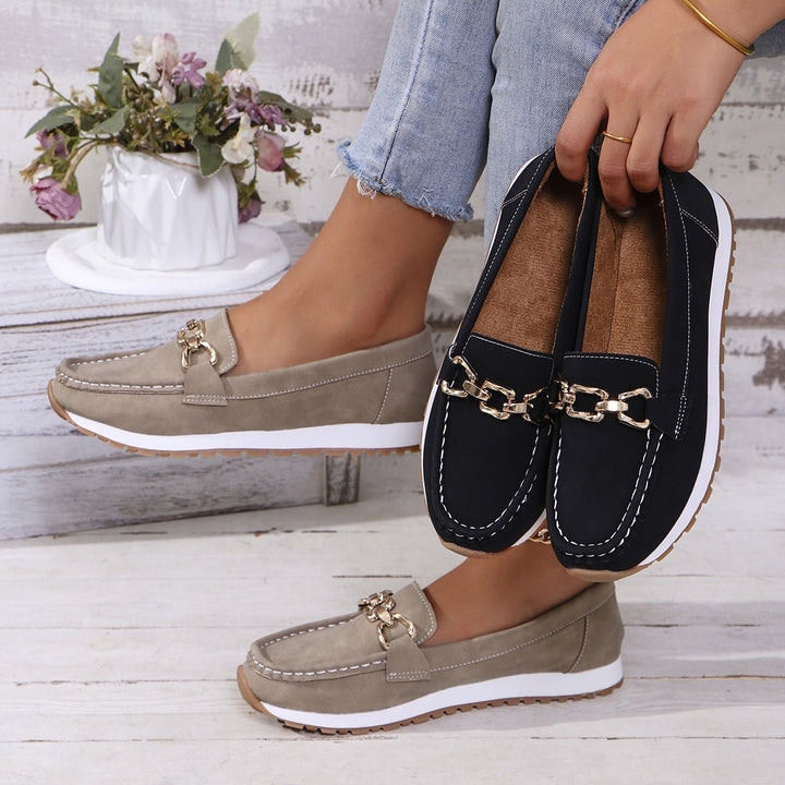 Women's supportive comfort shoes: orthopedic slip-on loafers with advanced arch support.
