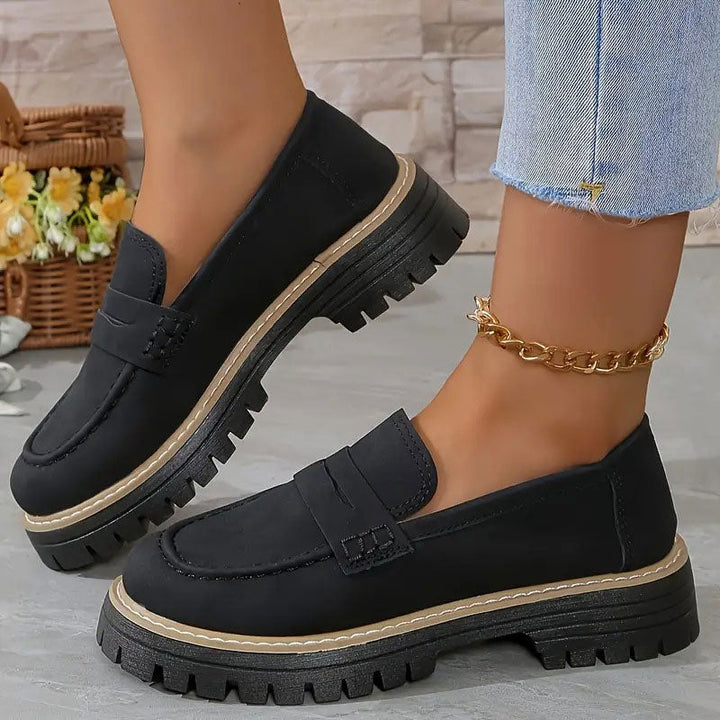 Stylish women's slip-on loafers, orthopedic design with arch support for daily comfort & foot health.
