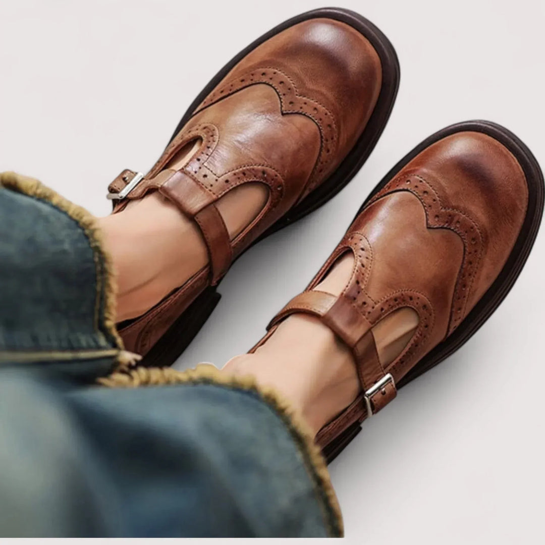 Women's orthopedic Mary Jane shoes, perfect for comfort & arch support. Stylish walking flats with strap.