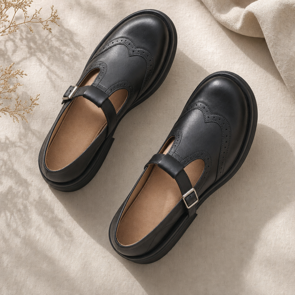 Stylish orthopedic Mary Jane strap shoes for women, providing superior comfort & foot support.