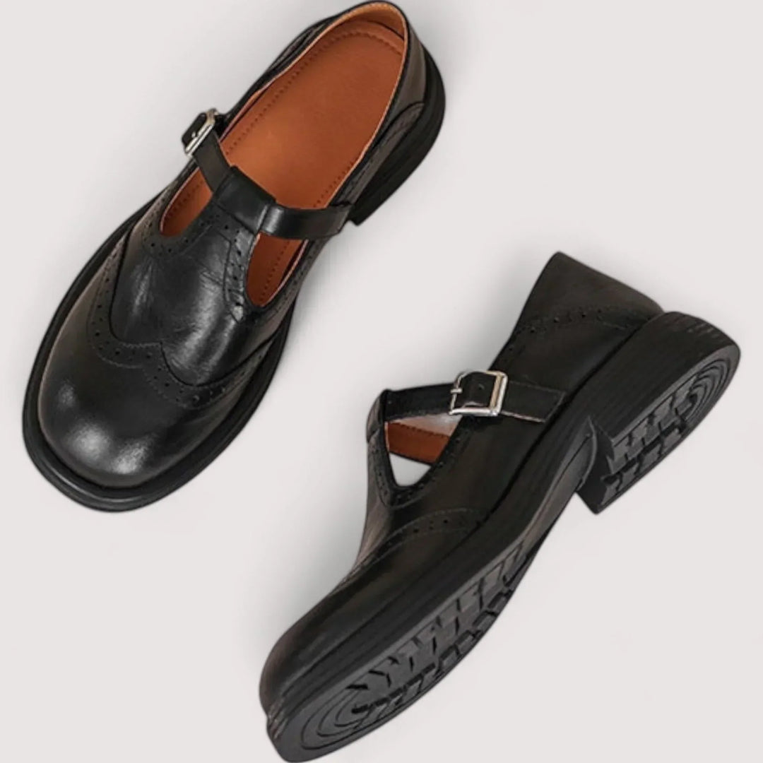 Supportive women's Mary Jane comfort shoes with robust arch support, great for all-day wear.