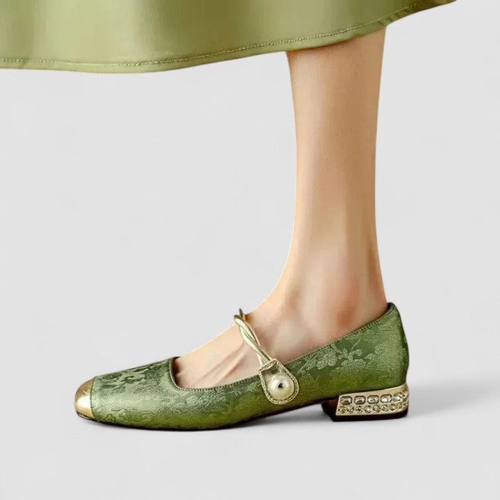 Versatile women's orthopedic Mary Jane dress and casual shoes featuring a stylish low block heel.