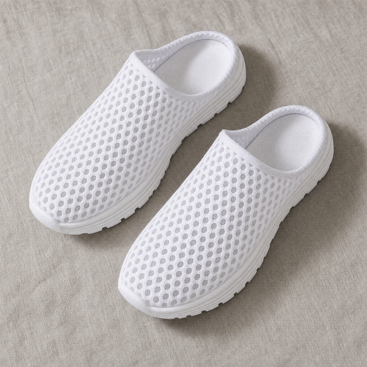 Orthopedic women's walking shoes, slip-on mesh design, providing excellent arch and foot support.