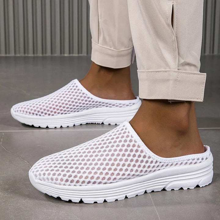 Slip-on women's mesh sneakers, easy to wear, with orthopedic arch support for healthy feet.