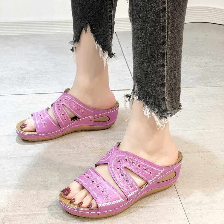 Womens summer sandals with open toe & orthopedic arch support, ideal for comfortable daily wear.
