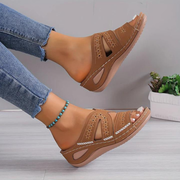 High-quality orthopedic open-toe sandals for women, ensuring supreme comfort & stability with every step.
