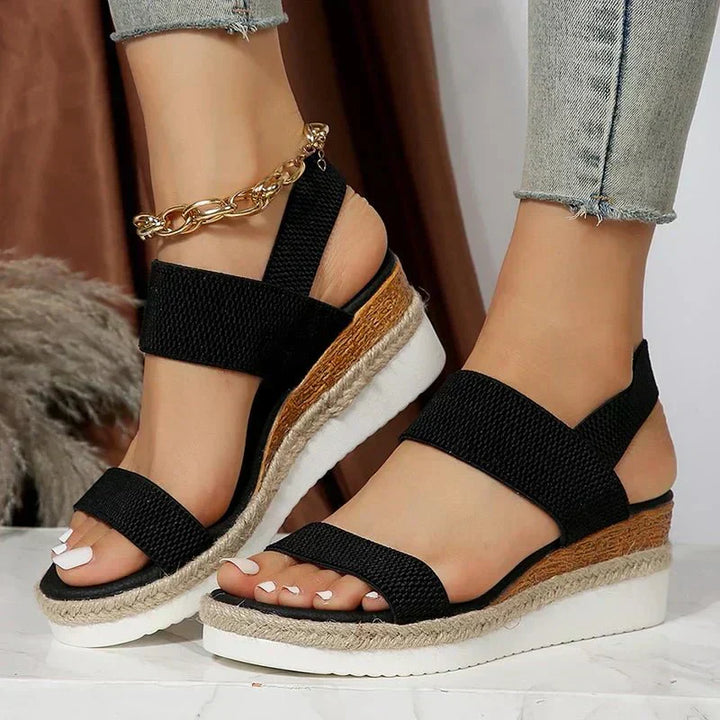 Stylish women's summer sandals, designed as orthopedic platforms for ultimate comfort.