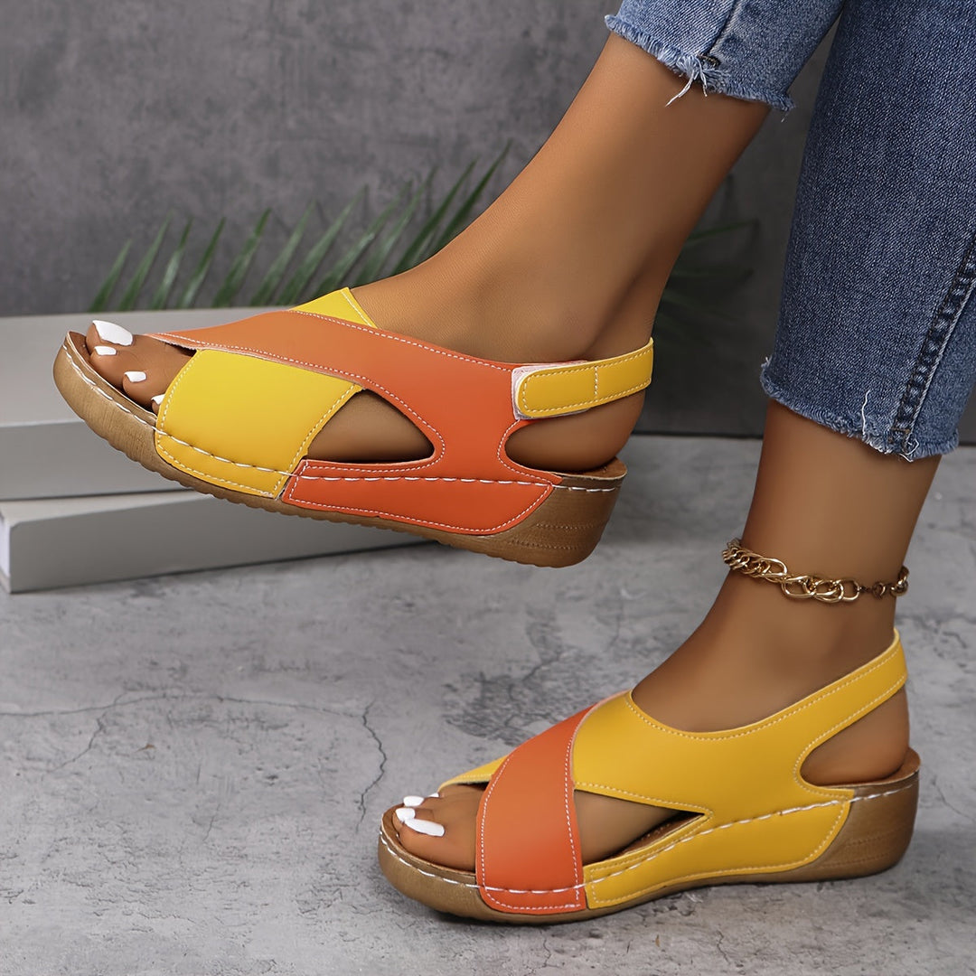 Women's grey orthopedic comfort sandals, open-toe, with arch support and adjustable closure for walking.
