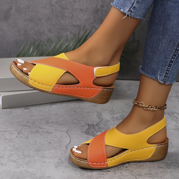 Women's grey orthopedic comfort sandals, open-toe, with arch support and adjustable closure for walking.