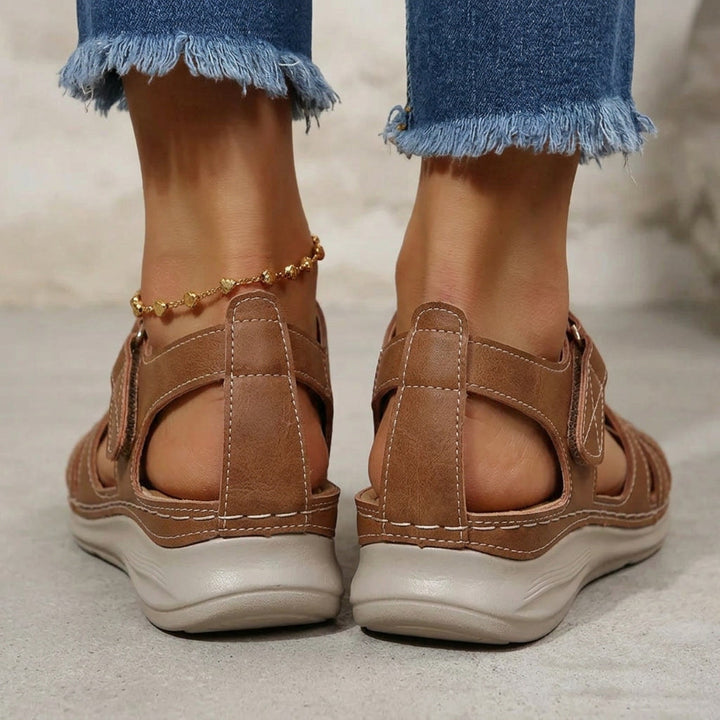 Adjustable Velcro strap orthopedic sandals for women, offering daily comfort & support.