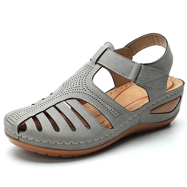 Women's comfort sandals with arch support for foot pain relief, promoting healthy feet & casual style.