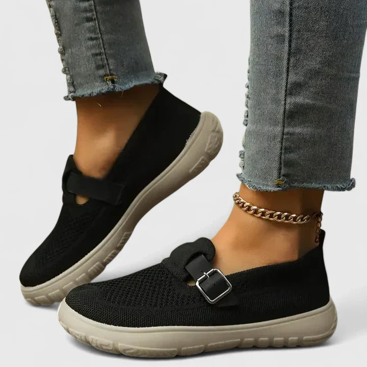Women's orthopedic slip-on loafers with arch support for all-day comfort, ideal for walking and everyday wear.