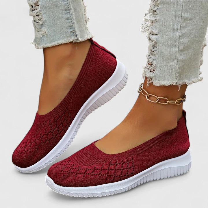 Supportive stretch orthopedic slip-on shoes for women, providing all-day comfort for walking & casual outings.