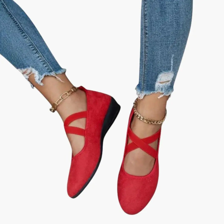 Comfortable women's orthopedic flats, slip-on design with cushioned support for all-day walking.