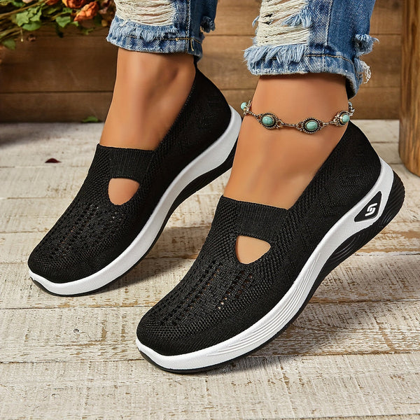 Orthopedic walking shoes for women, providing arch support and casual comfort in a slip-on style.