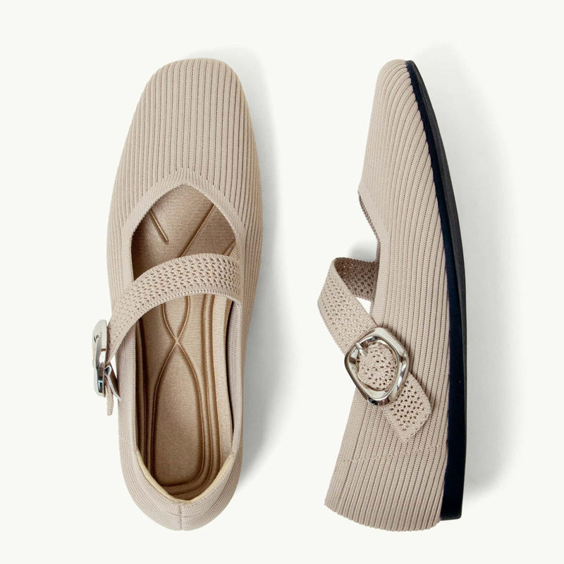 Orthopedic square toe Mary Jane flats for women, offering superior comfort for daily wear.